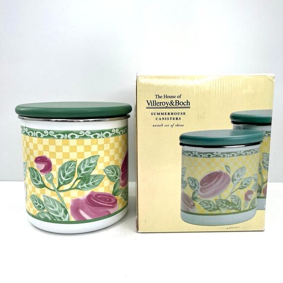 Villeroy & Boch A Rose Small Metal Canister with Wood Lid
